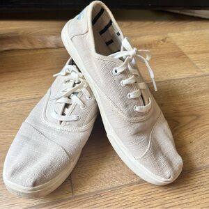 Toms Cordones Lace Up Canvas Shoes Women Sz 8.5